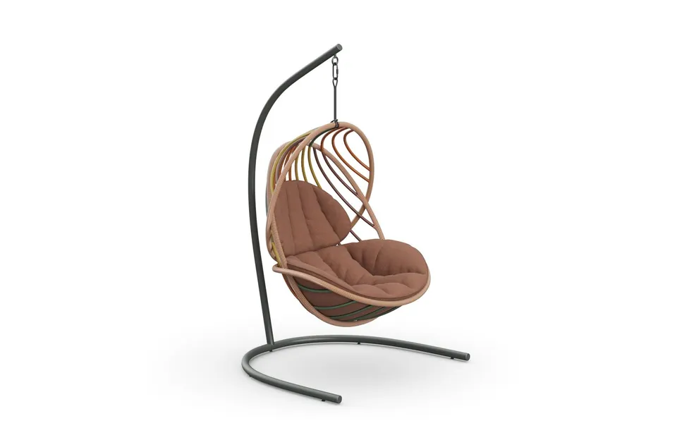 Dedon Kida hanging lounge chair incl. base, studio photo