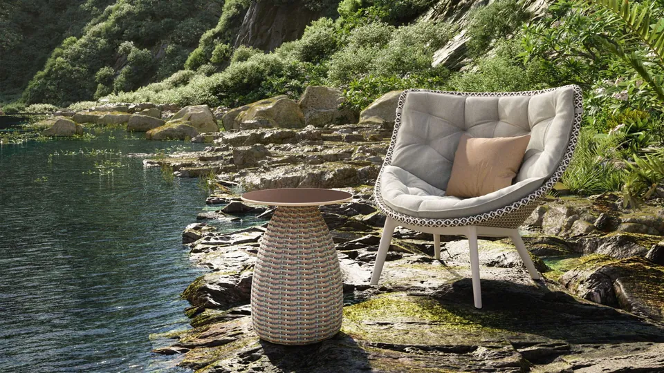 Dedon Mbrace Alu outdoor furniture, set up outdoors