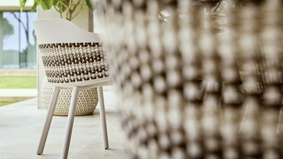 Dedon Mymi outdoor furniture, set up outdoors